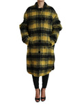 Manteau décontracté à carreaux jaunes à manches longues de Dolce & Gabbana, veste élégante pour un style casual.