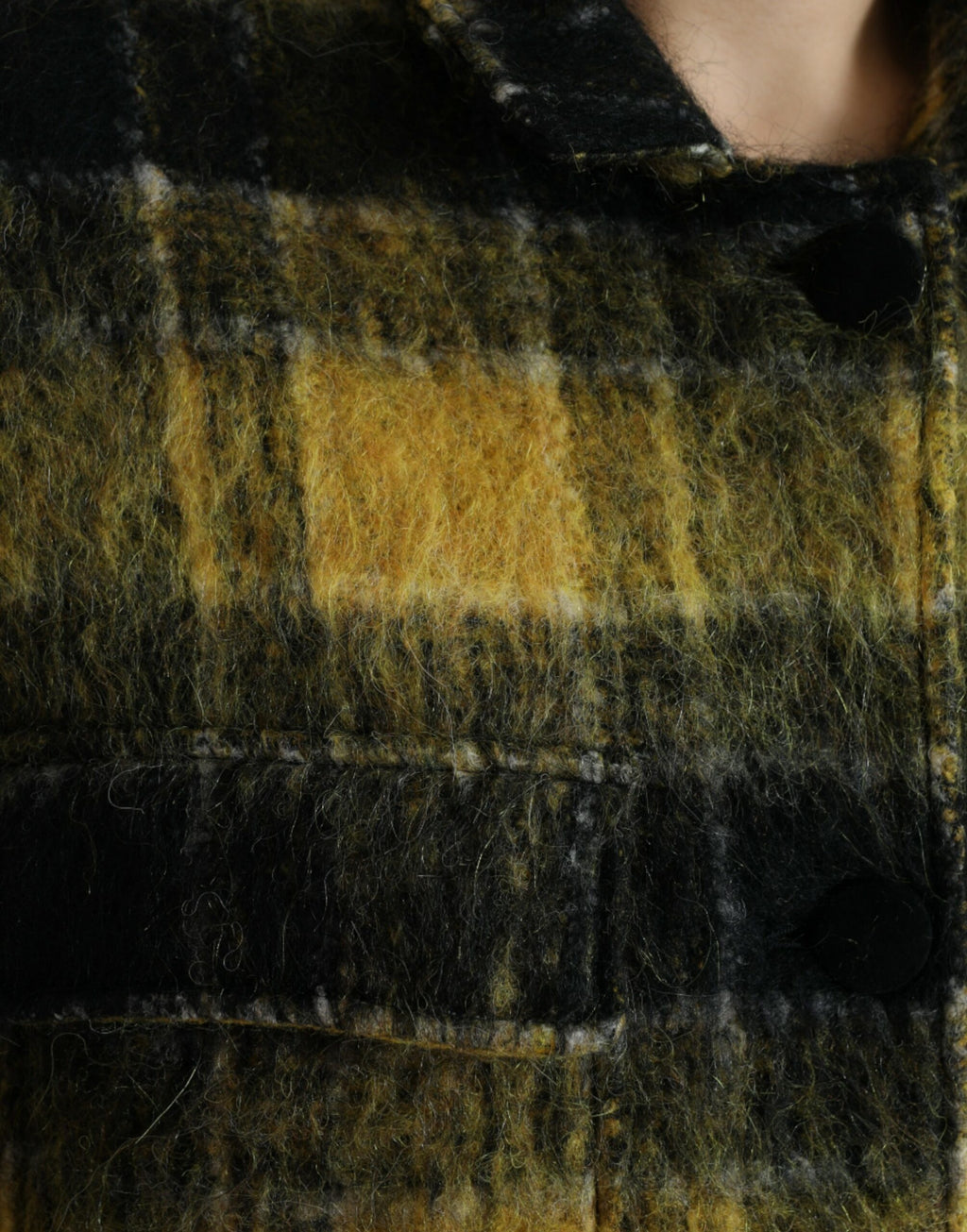 Veste courte Dolce & Gabbana en tartan jaune à manches longues, style décontracté et élégant, idéale pour un look casual.