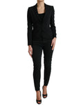 Veste blazer en laine noire Dolce & Gabbana, coupe simple boutonnage simple, style élégant et sophistiqué.