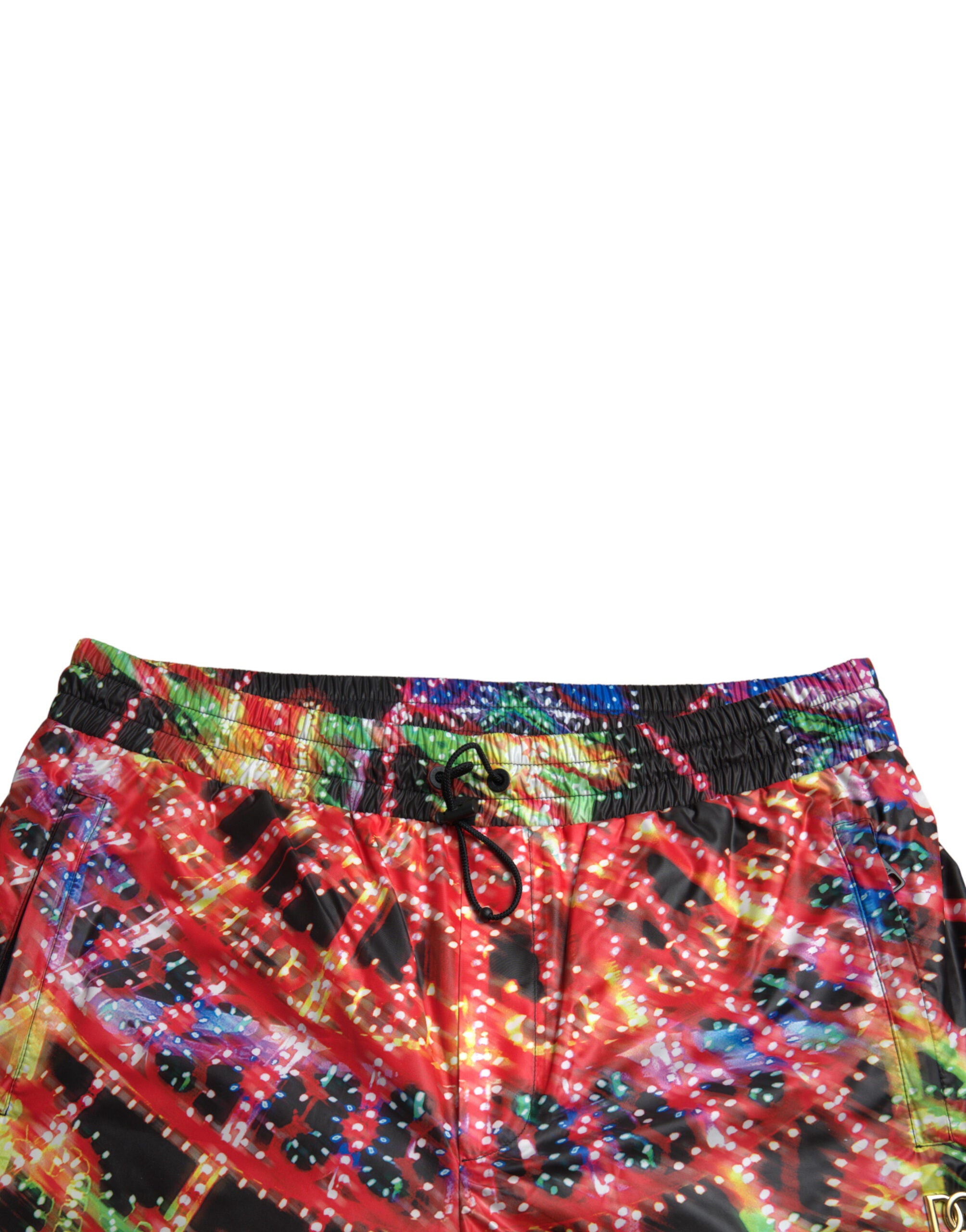 Shorts bermuda pour homme Dolce & Gabbana avec imprimé multicolore Luminarie, design coloré et élégant.