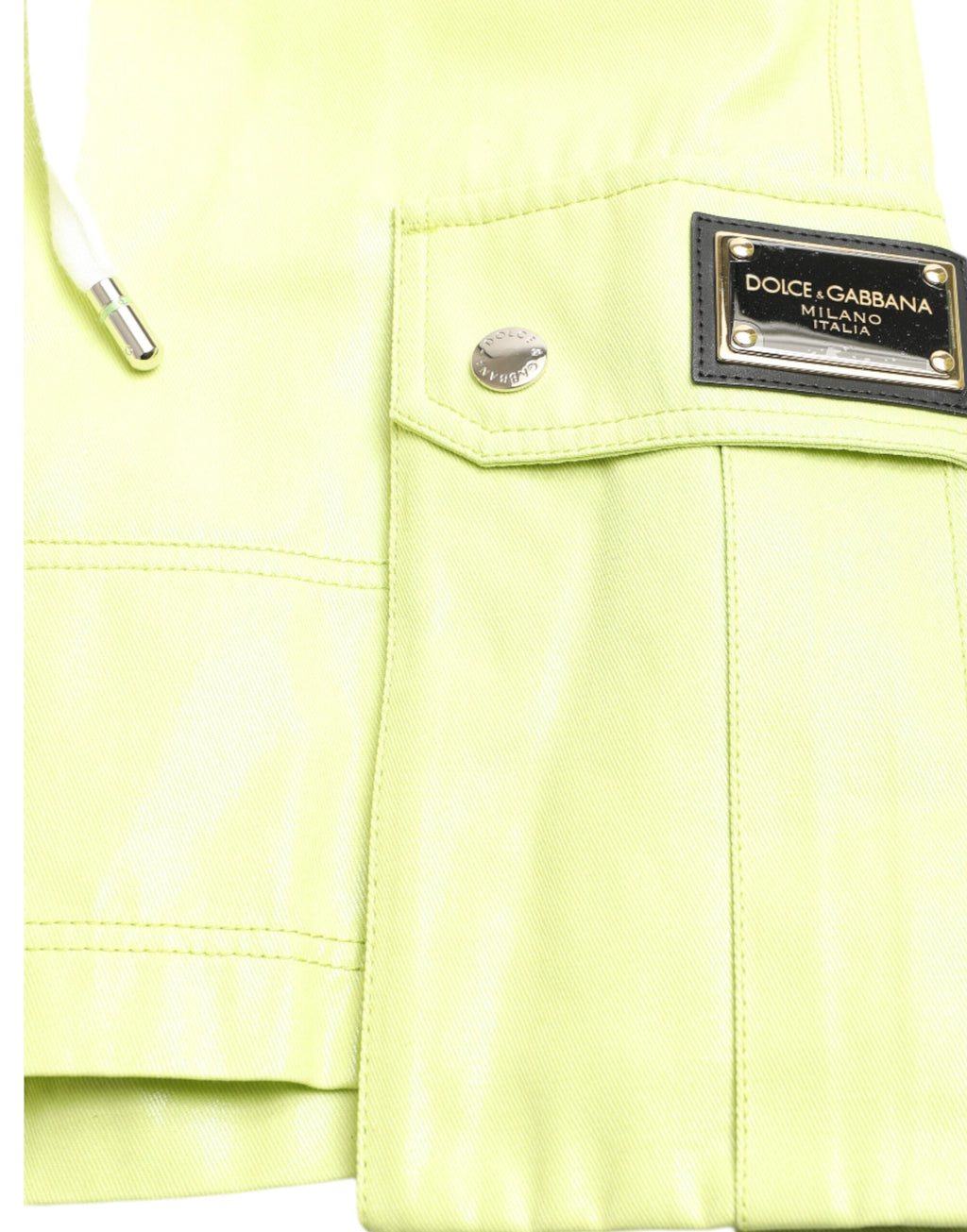 Shorts cargo bermuda en coton vert clair de Dolce & Gabbana pour homme, style décontracté et confortable.