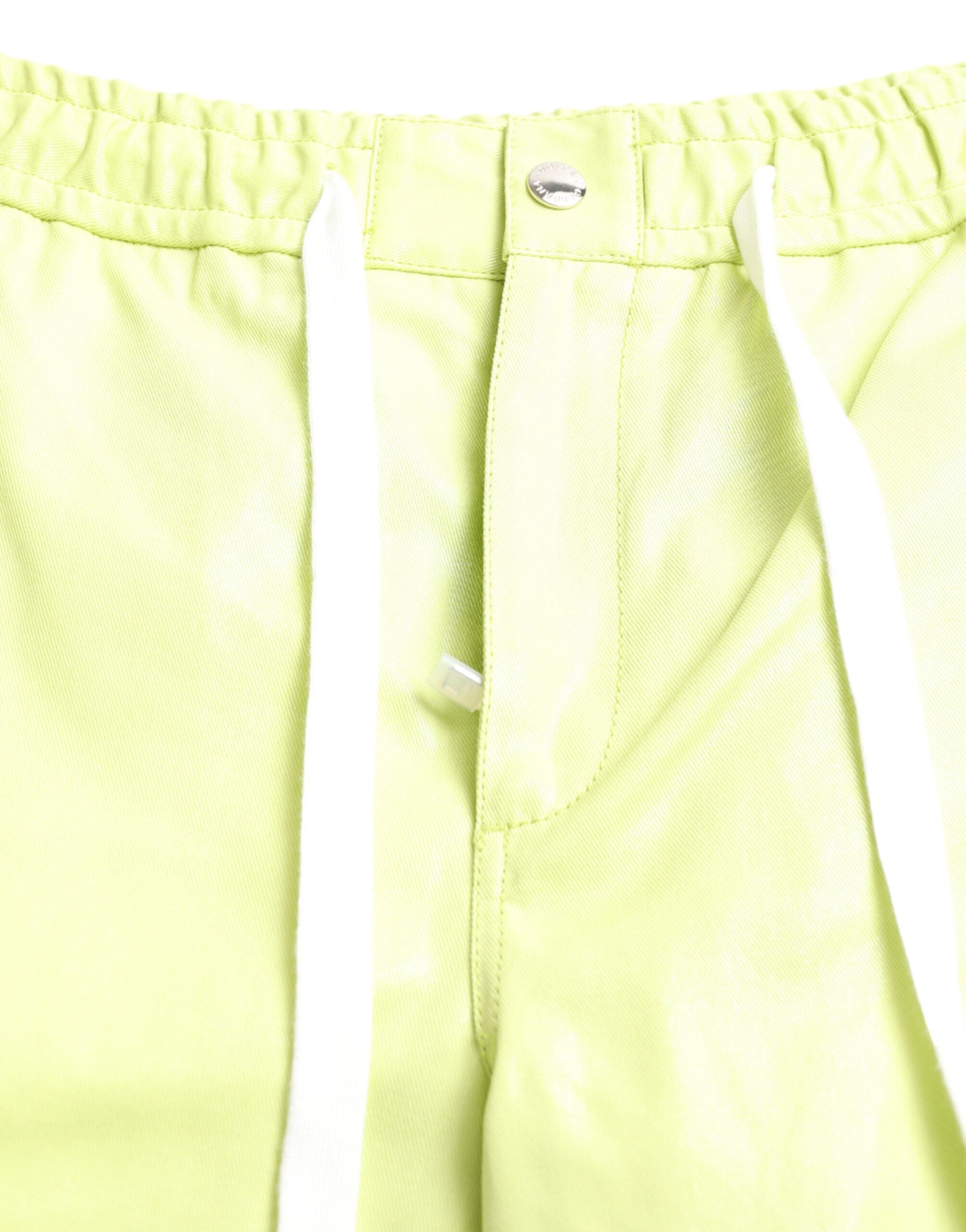 Shorts cargo en coton vert clair de Dolce & Gabbana pour homme, bermuda léger et décontracté.