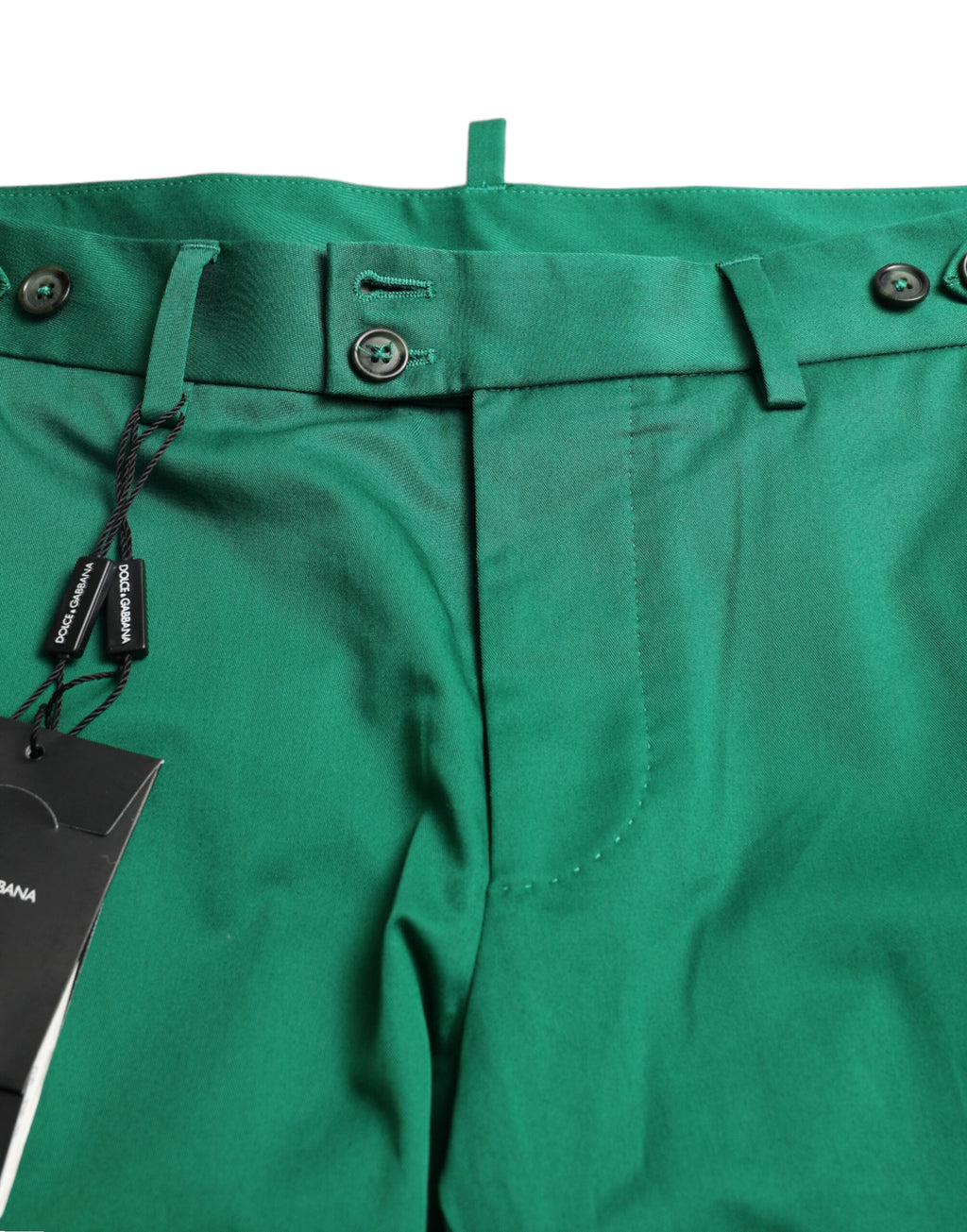 Shorts bermuda en coton stretch vert foncé de Dolce & Gabbana pour homme, style décontracté et élégant.