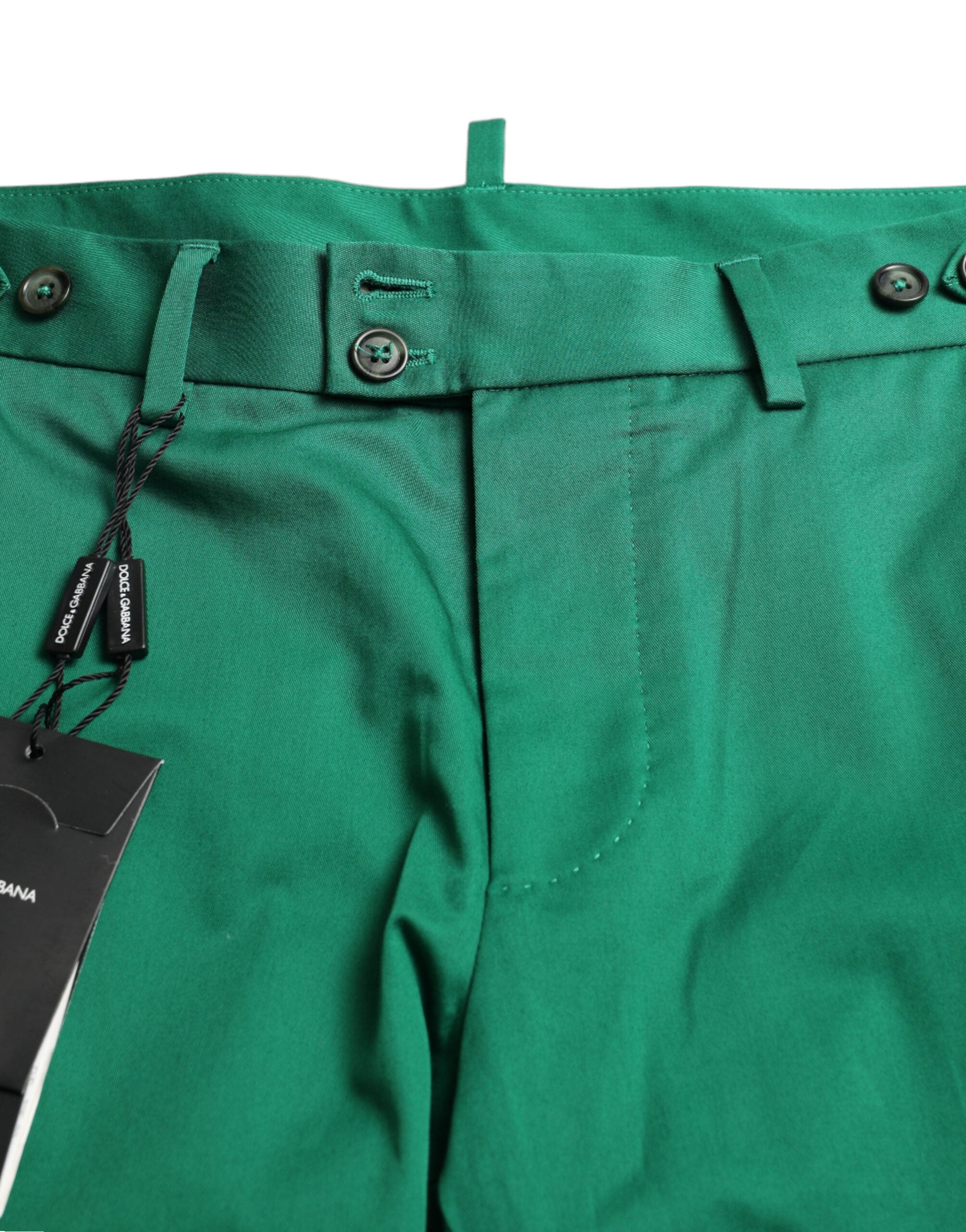 Shorts bermuda en coton stretch vert foncé de Dolce & Gabbana pour homme, style décontracté et élégant.
