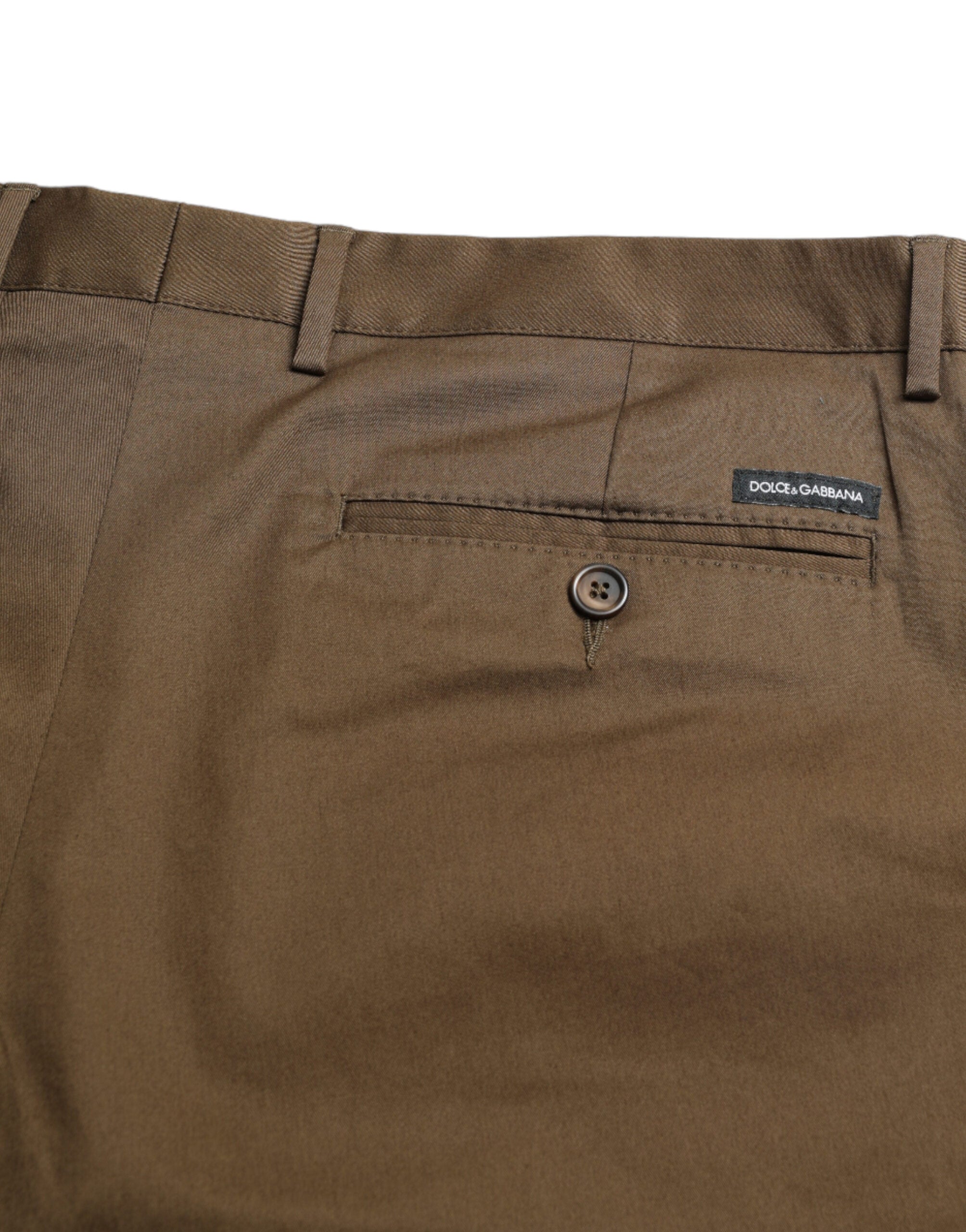 Shorts bermuda pour homme en coton stretch marron de Dolce & Gabbana, style décontracté et élégant.