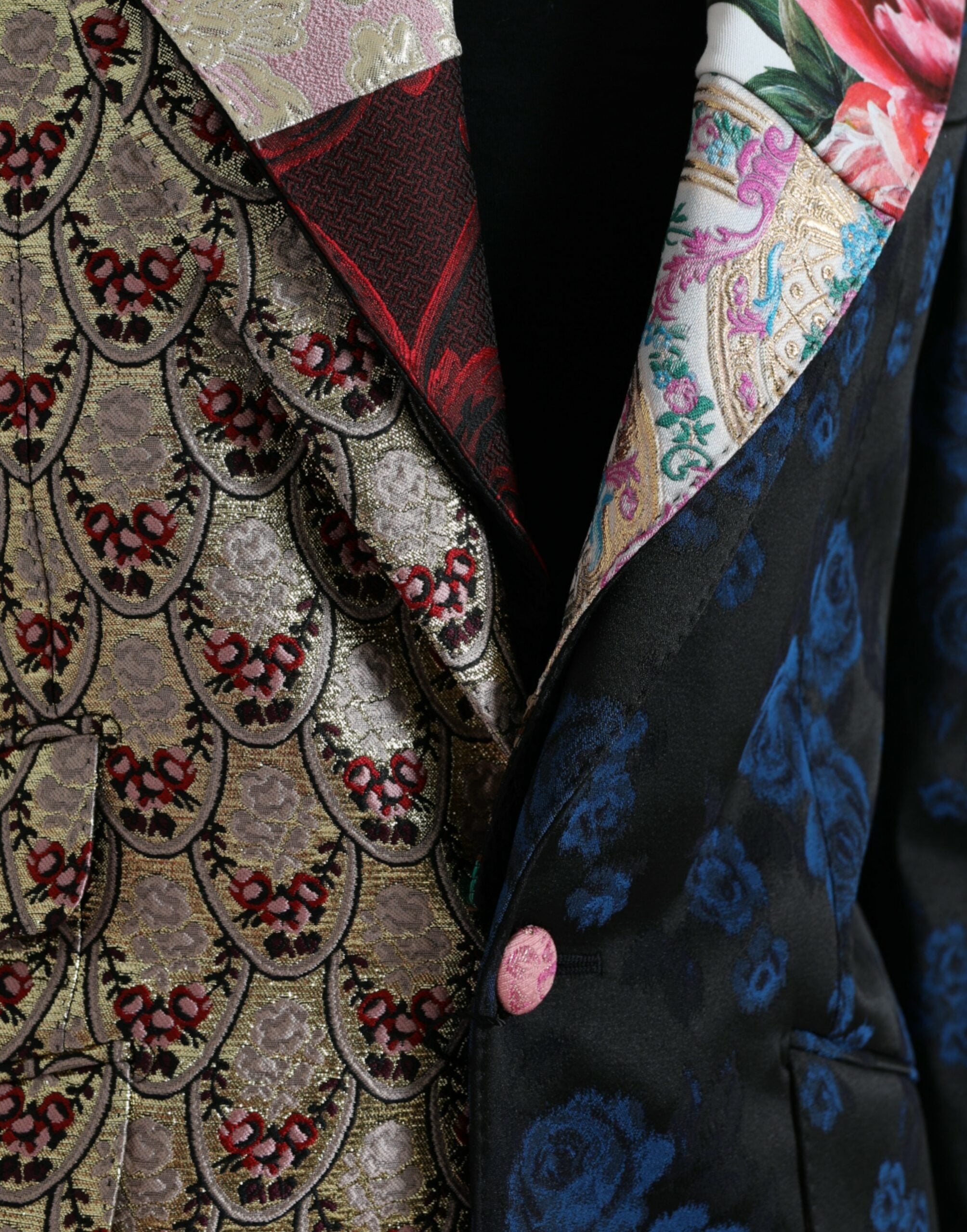 Veste en jacquard à patchwork floral multicolore de Dolce & Gabbana, style élégant et coloré avec motif floral sophistiqué