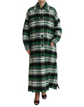 Manteau décontracté à carreaux verts avec manches longues de Dolce & Gabbana, veste élégante pour un look casual.