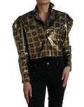 Veste courte en polyester multicolore à sequins de Dolce & Gabbana, style élégant et brillant, détail visible sur l'image.