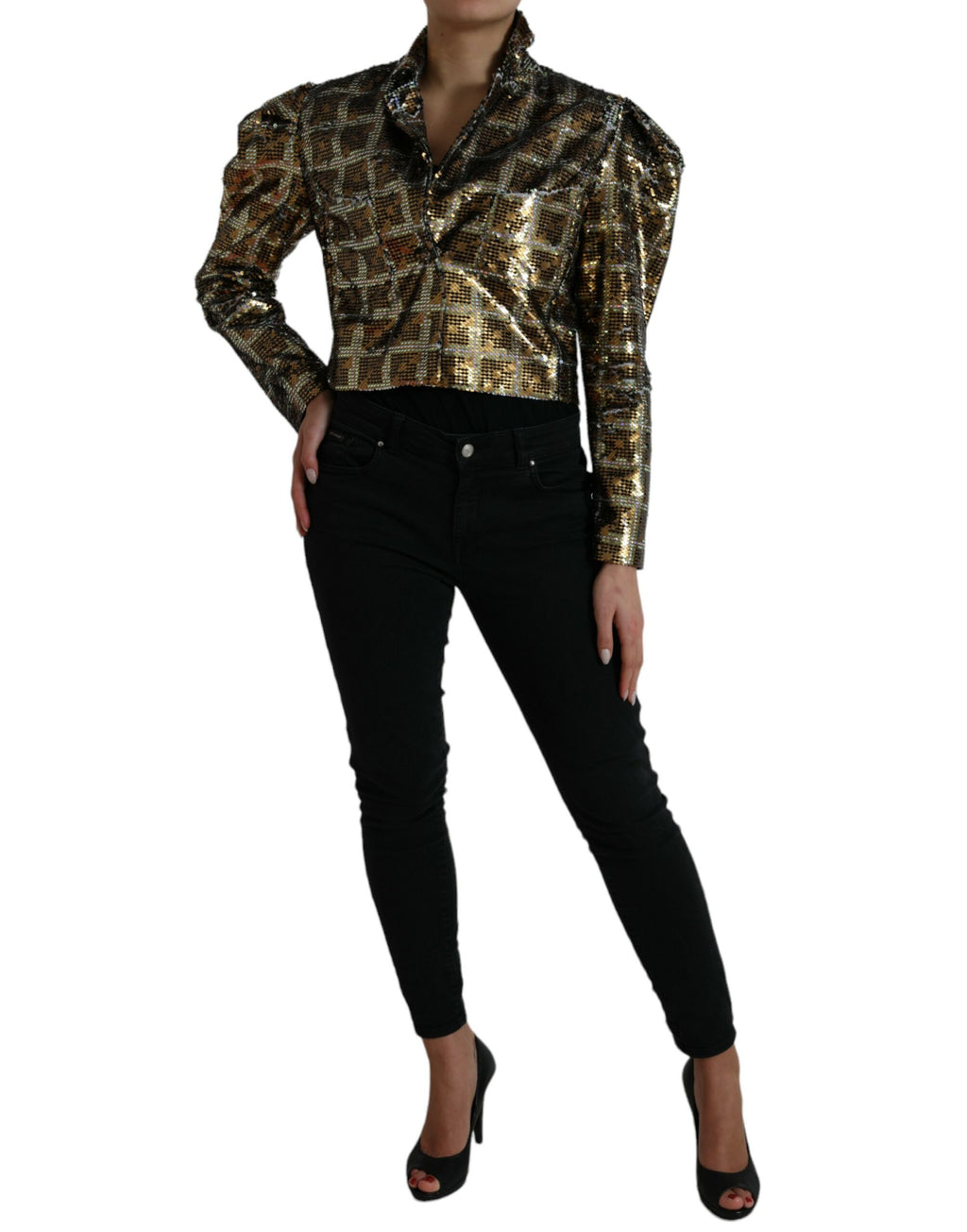 Veste courte en polyester multicolore à sequins Dolce & Gabbana, style vibrant et élégant avec finition scintillante.
