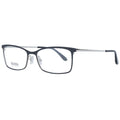 Lunettes en métal noir Hugo Boss avec monture élégante pour homme, vues de face sur fond blanc.