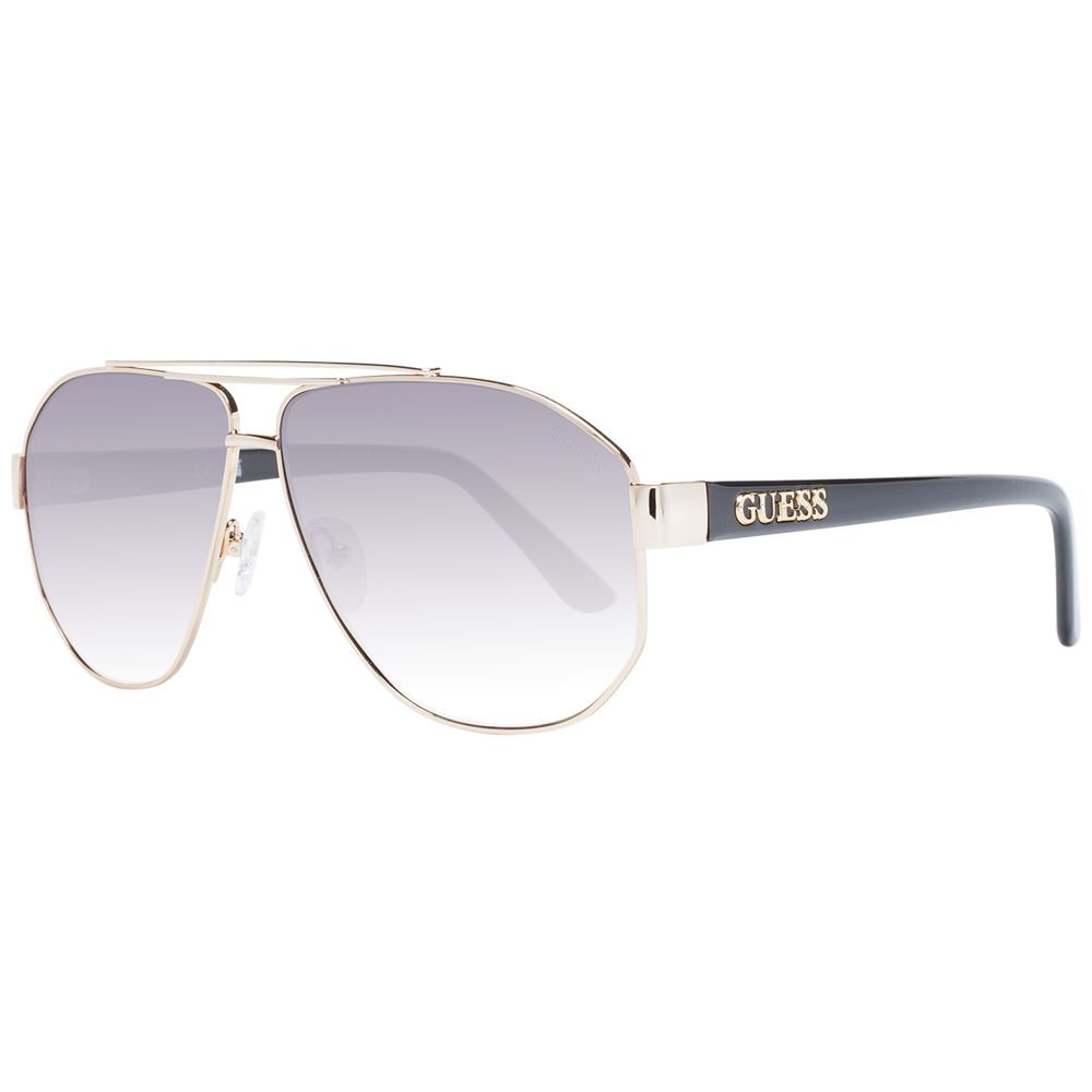 Lunettes de soleil en métal doré Guess, style tendance avec monture élégante et branches fines, pour un look sophistiqué.