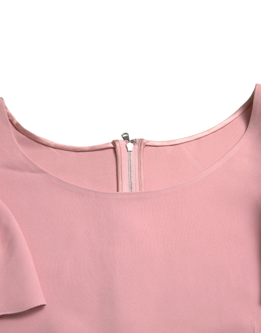 Blouse Dolce & Gabbana rose à manches courtes et col rond, style élégant et féminin, vue de face.