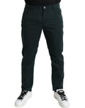 Jeans slim en coton stretch vert de Dolce & Gabbana pour homme, coupe skinny, détails en denim.