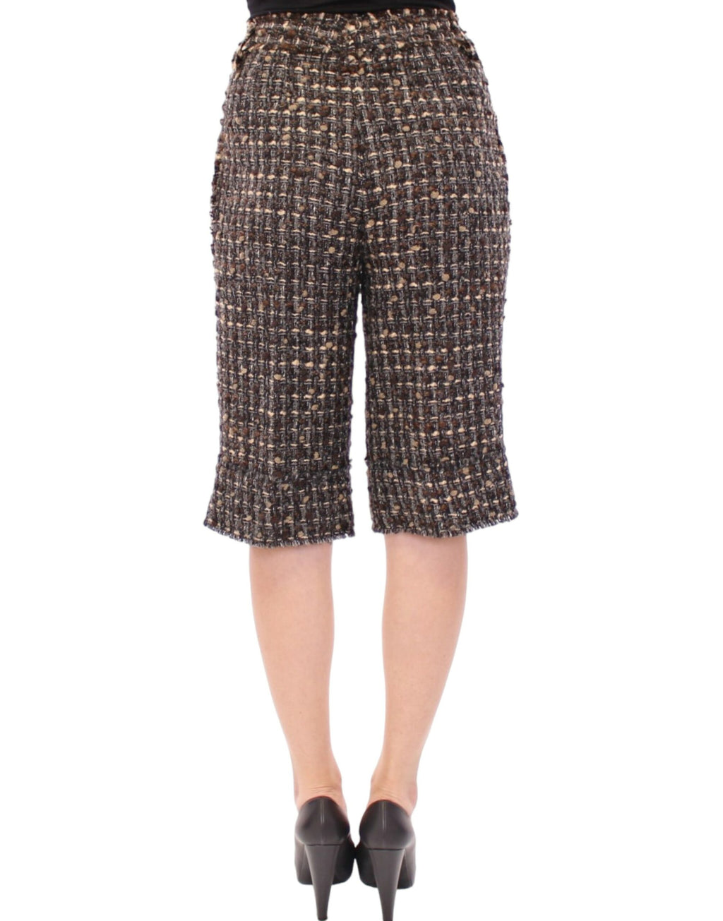 Shorts en laine multicolores Dolce & Gabbana, pantalon court élégant avec motif coloré, vue de face.