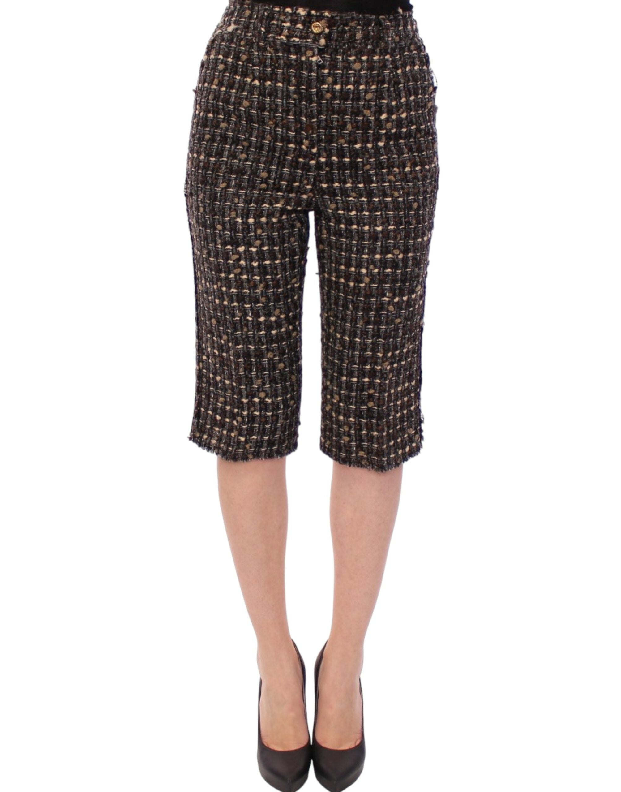 Pantalon court en laine multicolore Dolce & Gabbana, style élégant et coloré, avec une coupe moderne.