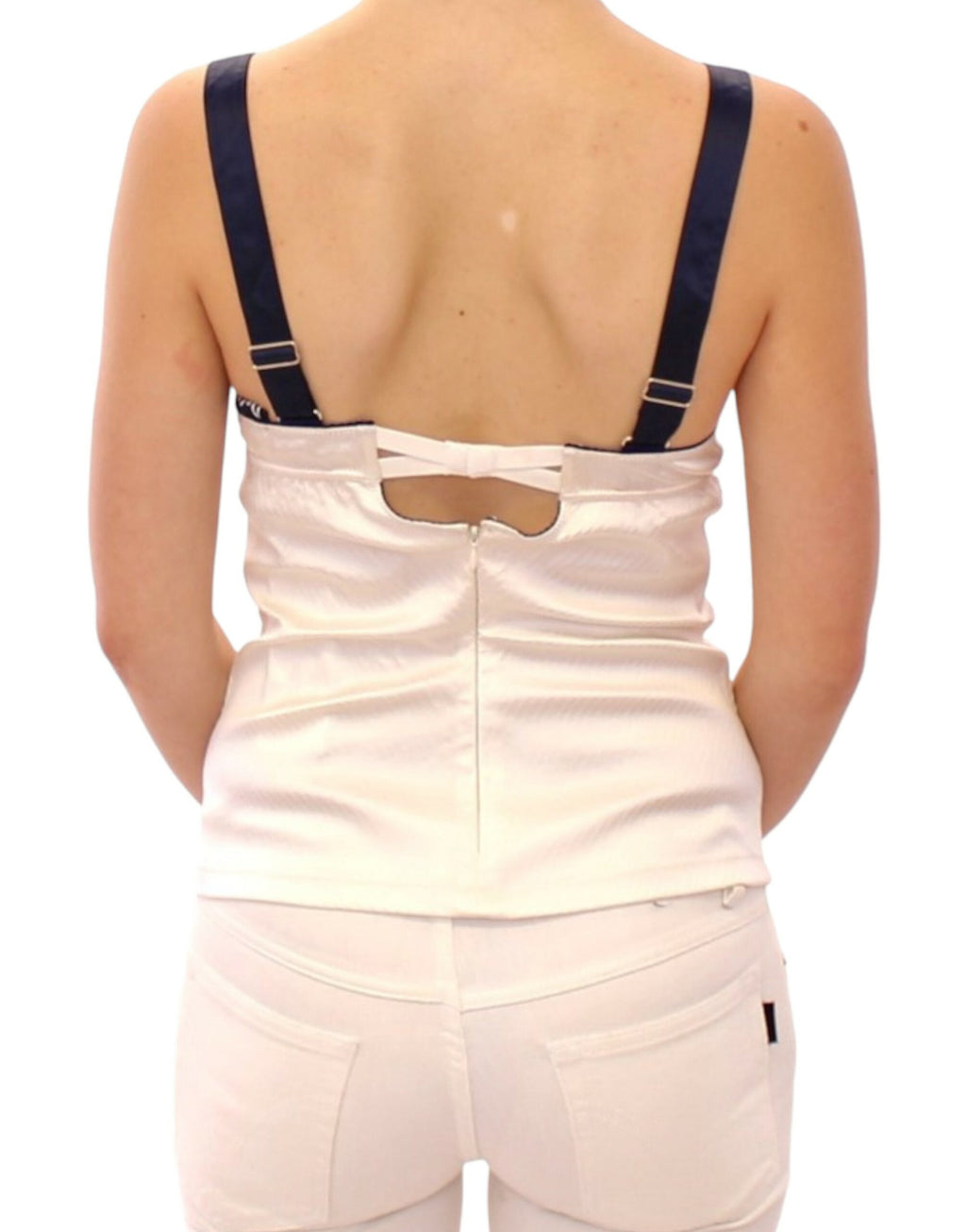 Débardeur blanc Dolce & Gabbana avec motif marin, col rond et style décontracté.