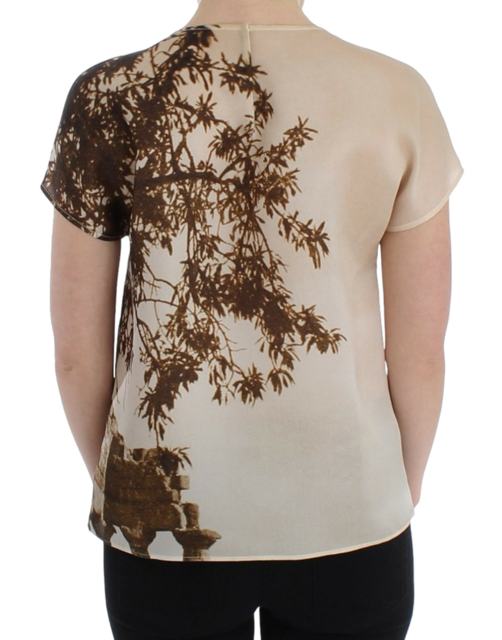 Blouse en soie marron Taormina de Dolce & Gabbana, élégante chemise à manches longues avec détails sophistiqués.