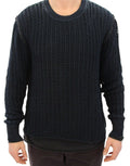 Pull laine Dolce & Gabbana Blue Runway Netz, pull-over en maille ajourée bleu avec détails tendance.