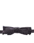 Dolce & Gabbana Dark Gray Wool Silk Brand Baroque Paisley Bow Tie Men