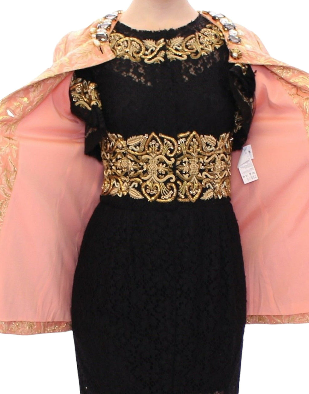 Veste en jacquard de soie rose avec cristaux de la marque Dolce & Gabbana, élégante et sophistiquée.