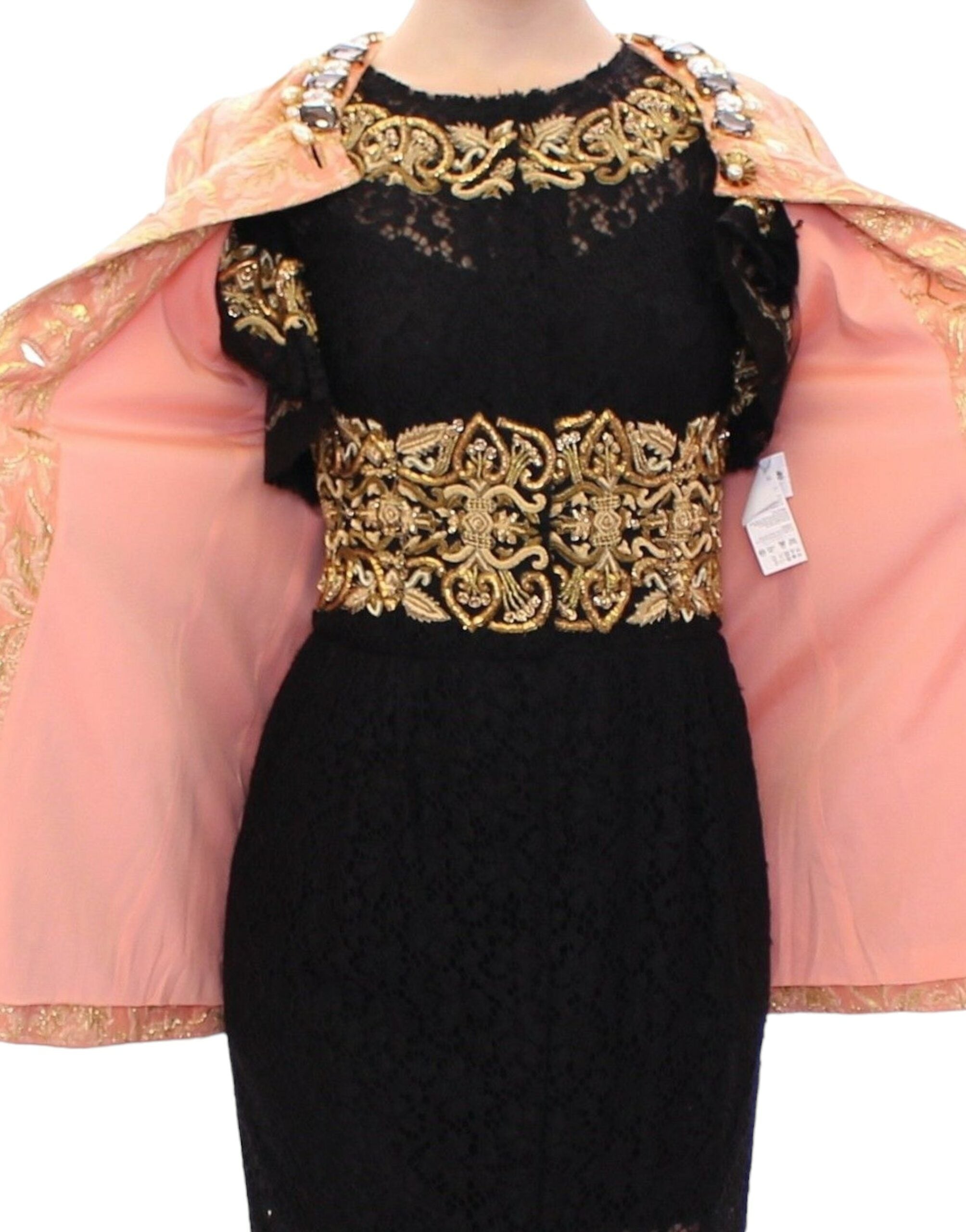 Veste en jacquard de soie rose avec cristaux de la marque Dolce & Gabbana, élégante et sophistiquée.