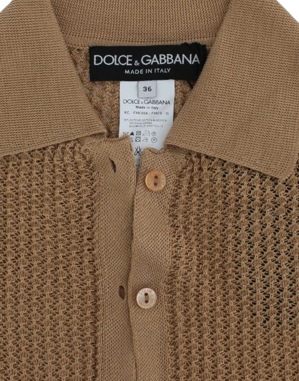 Pull garçon en coton beige Dolce & Gabbana, cardigan tricoté, doux et confortable, avec col en V et boutons.