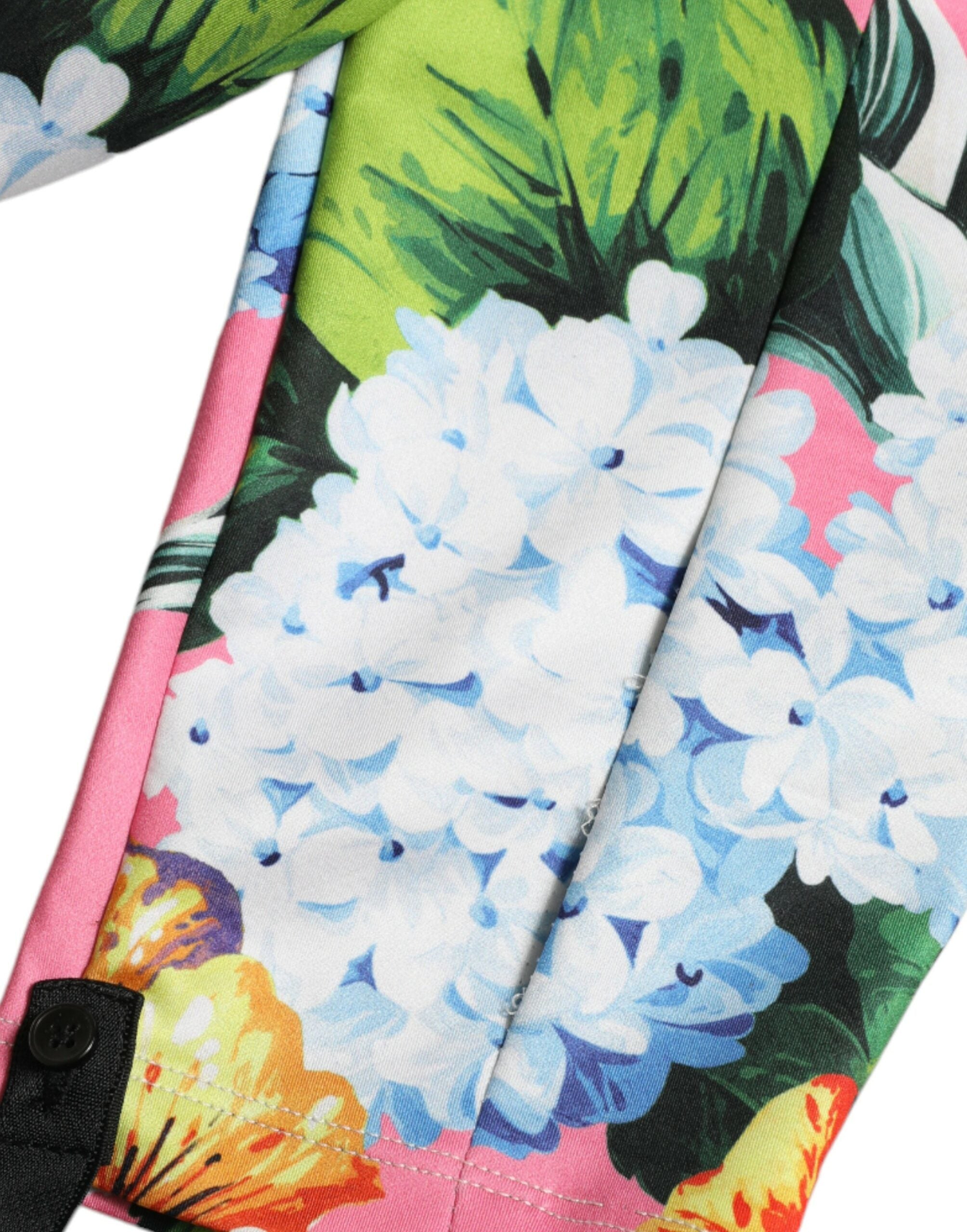 Leggings Dolce & Gabbana à fleurs multicolores, taille haute, en tissu stretch, mode élégante et tendance.