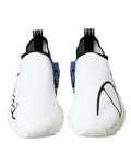 Chaussures décontractées Dolce & Gabbana Sorrento blanches et bleues pour hommes, baskets basses élégantes et confortables.