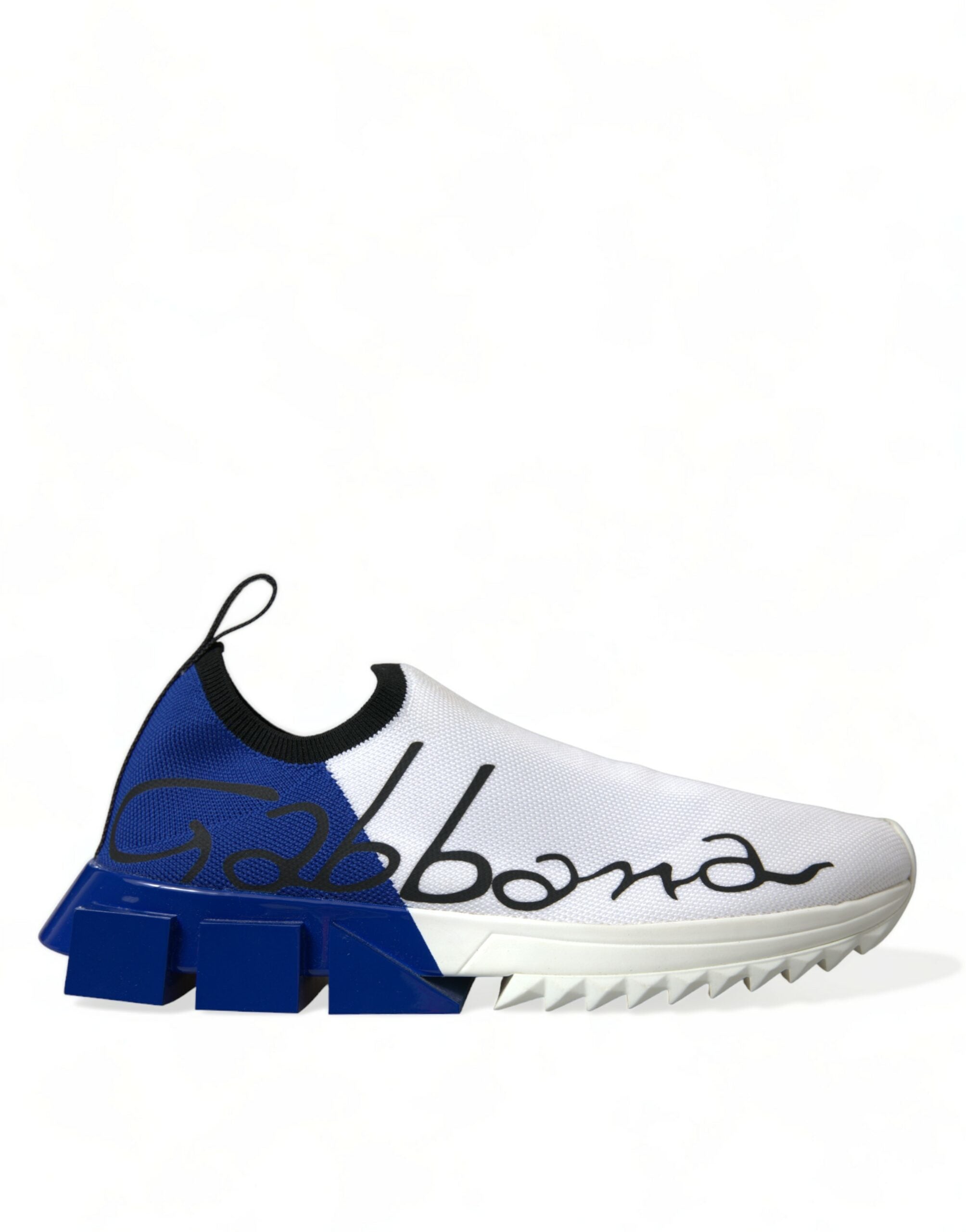 Chaussures sneakers basses pour hommes Dolce & Gabbana Sorrento blanches et bleues, style décontracté et élégant.