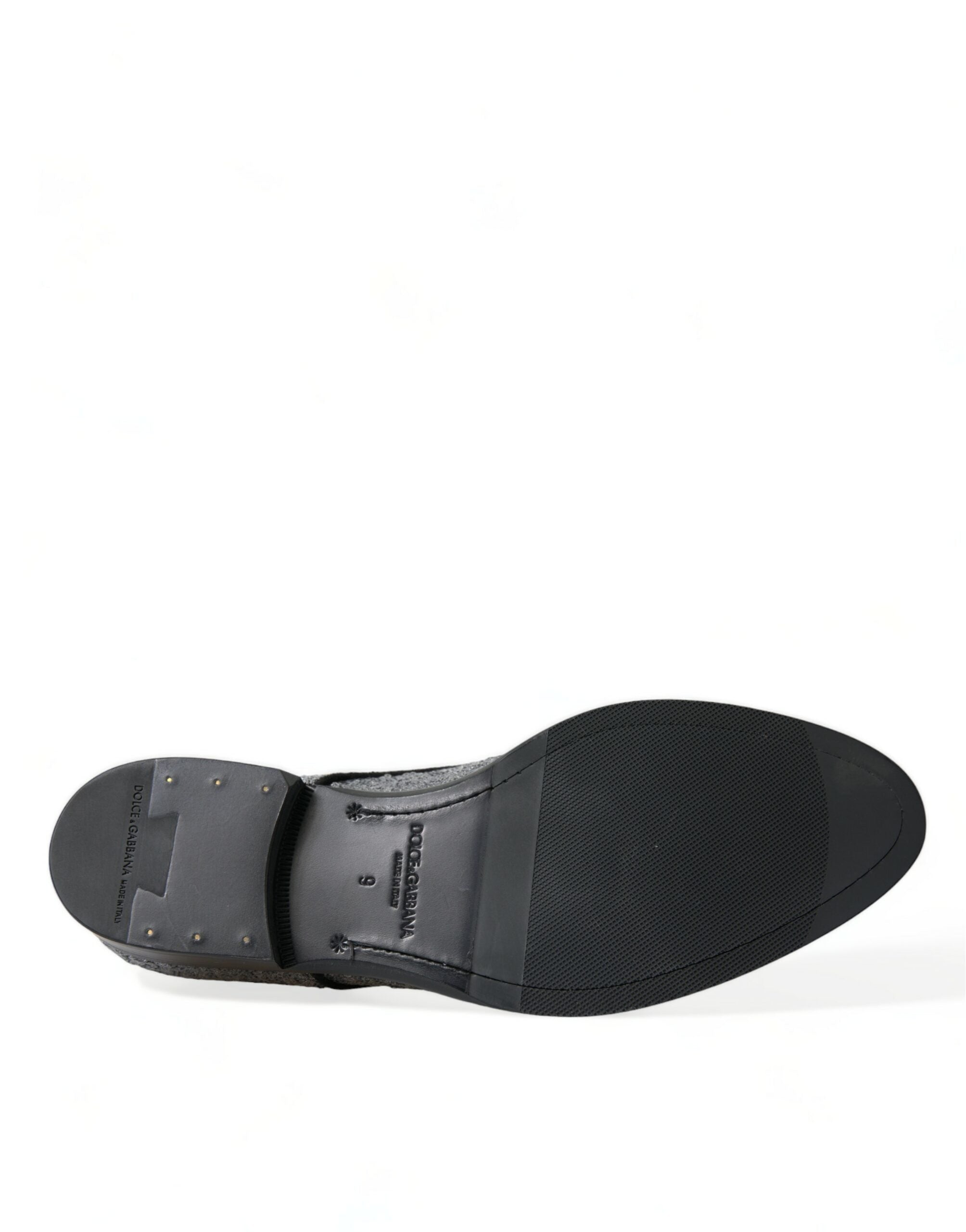 Chaussures derby pour homme Dolce & Gabbana en dentelle argentée à sequins, lacets, style élégant et sophistiqué.
