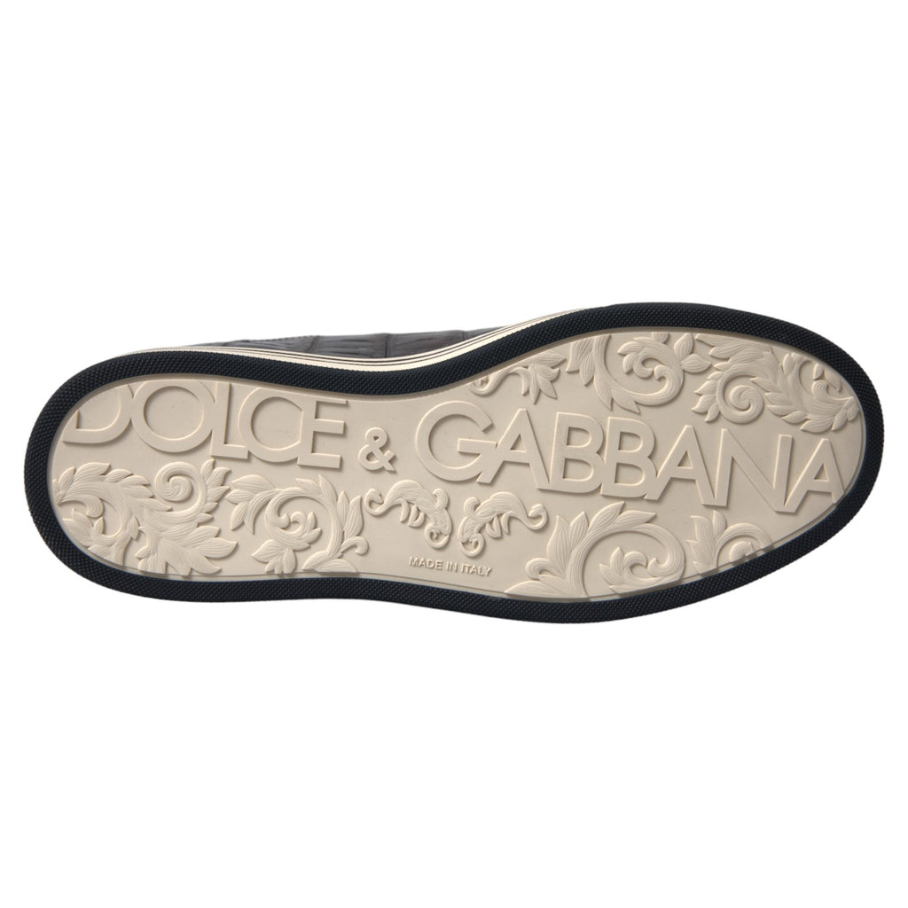 Chaussures de sneakers décontractées pour homme Dolce & Gabbana en cuir exotique crocodile marron.