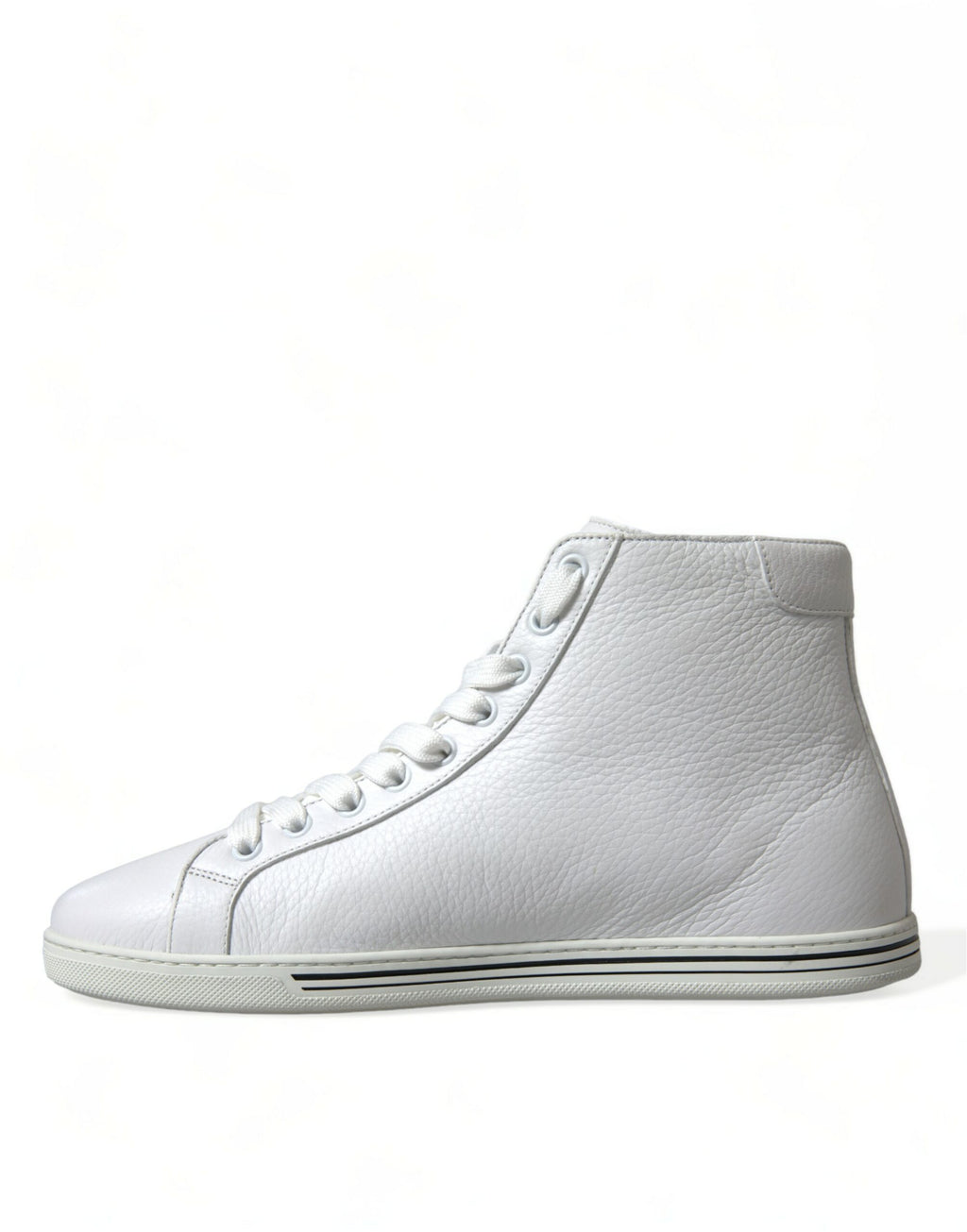 Chaussures sneakers haut de gamme Dolce & Gabbana Saint Tropez pour homme en blanc, vue de face.