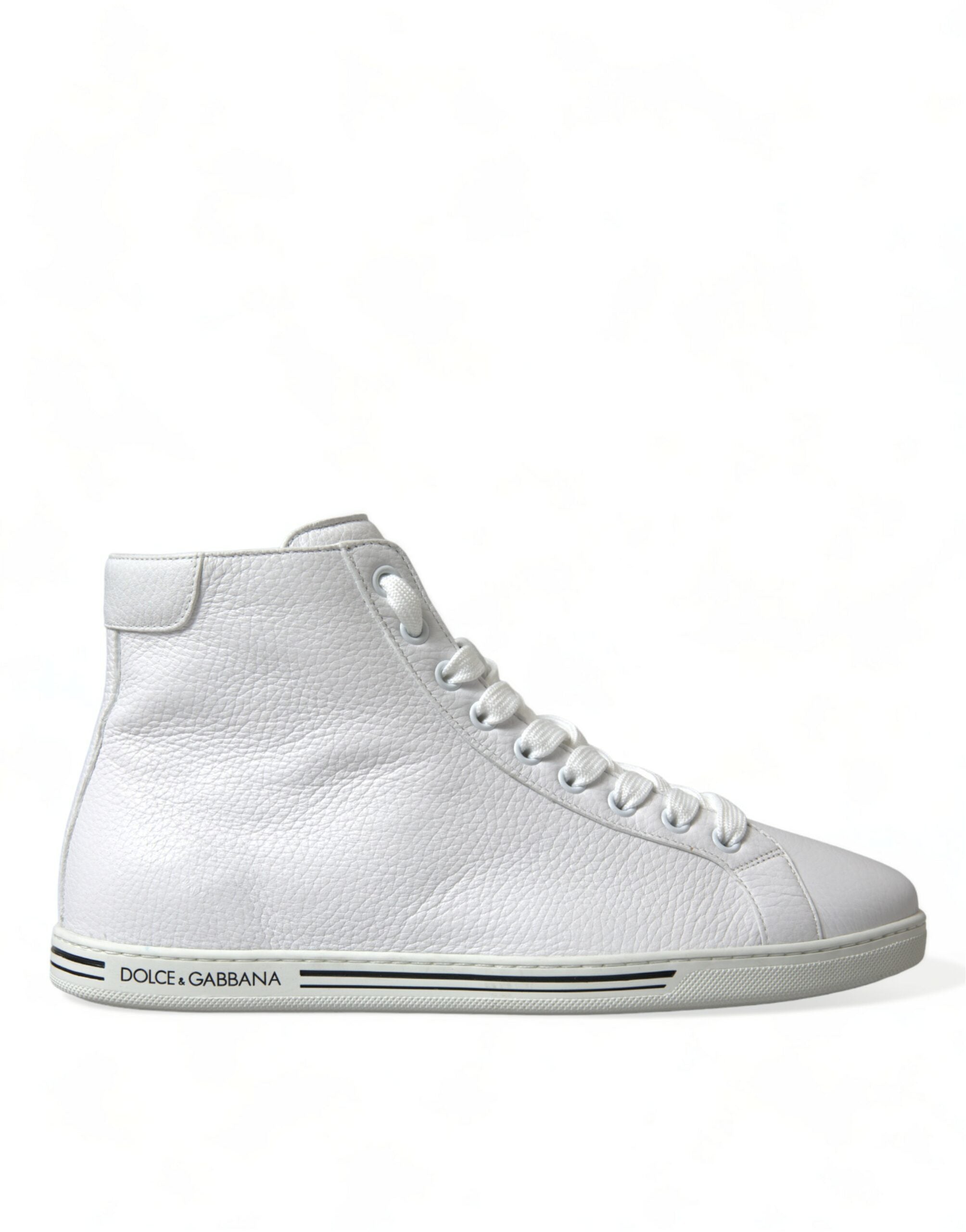 Sneakers haut de gamme Dolce & Gabbana Saint Tropez pour hommes, chaussures blanches en toile avec détails élégants.