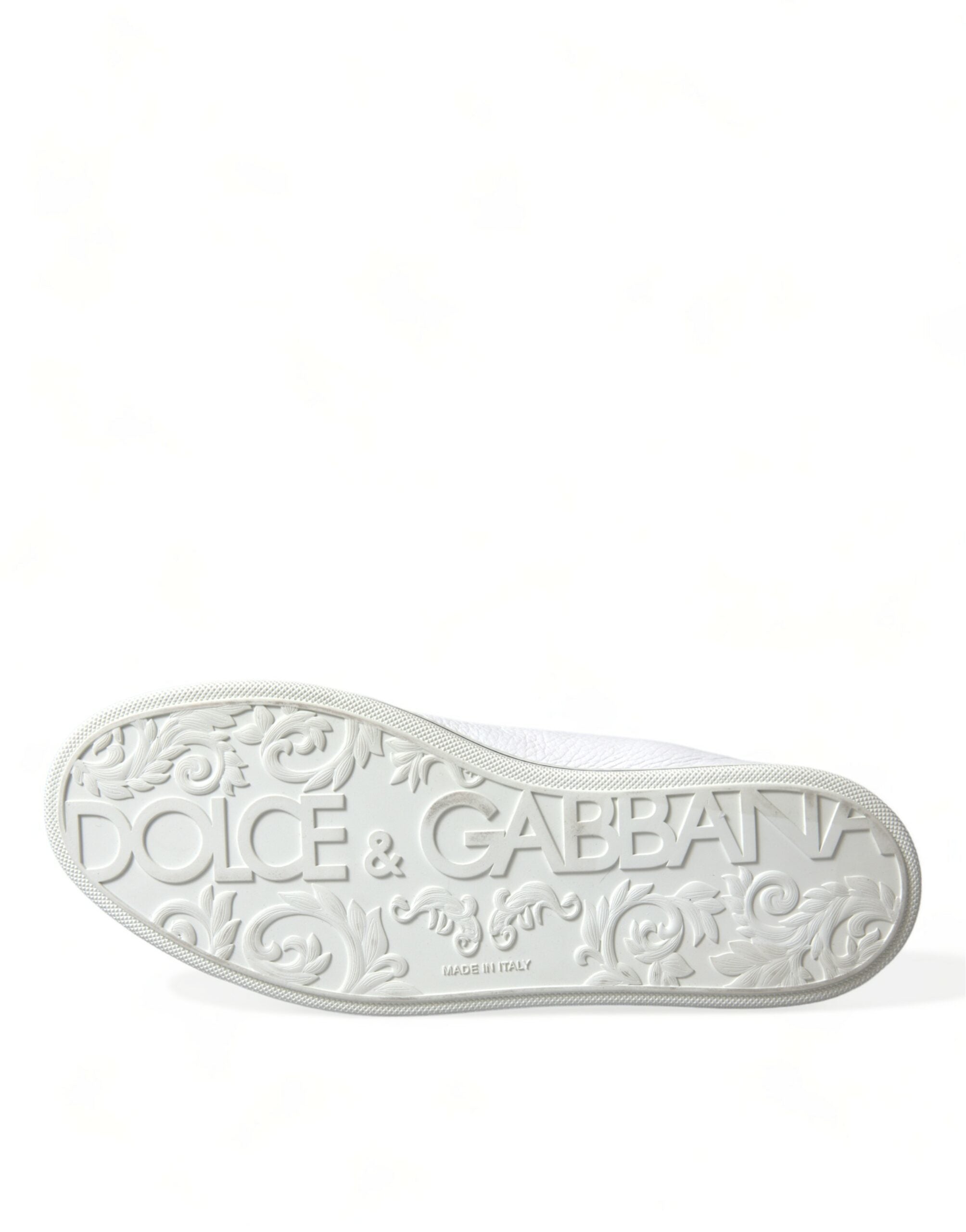 Sneakers blanches pour hommes Dolce & Gabbana Saint Tropez, chaussures de sport à haute tige avec logo Dolce & Gabbana.