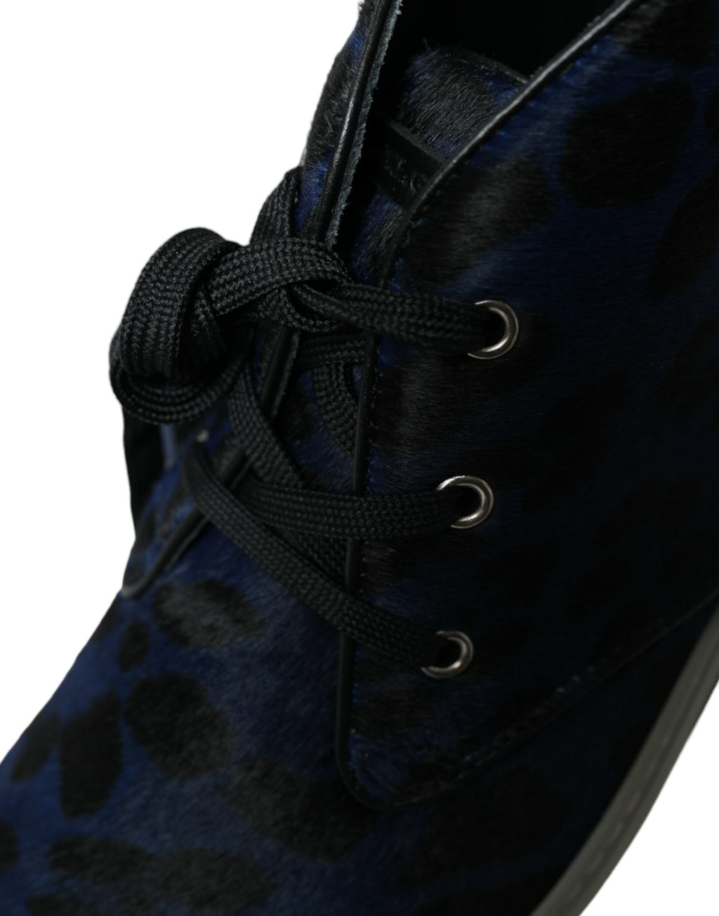 Baskets montantes en cuir de veau bleu avec motif léopard Dolce & Gabbana, sneakers tendance pour hommes et femmes