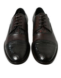 Chaussures habillées pour hommes Dolce & Gabbana en cuir exotique marron, élégantes et formelles.