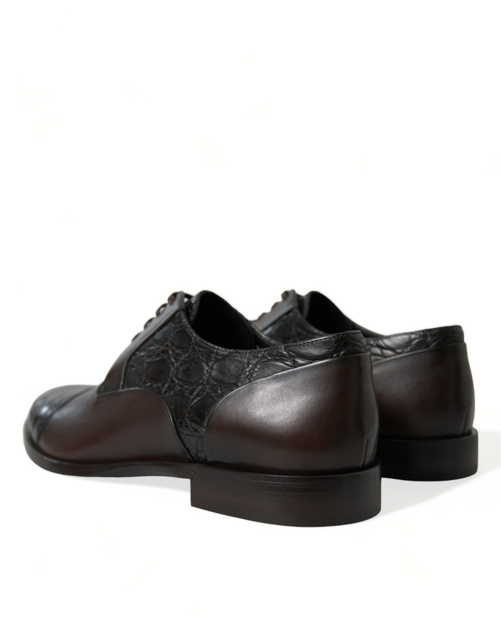 Chaussures formelles pour homme Dolce & Gabbana en cuir exotique marron, élégantes et sophistiquées.