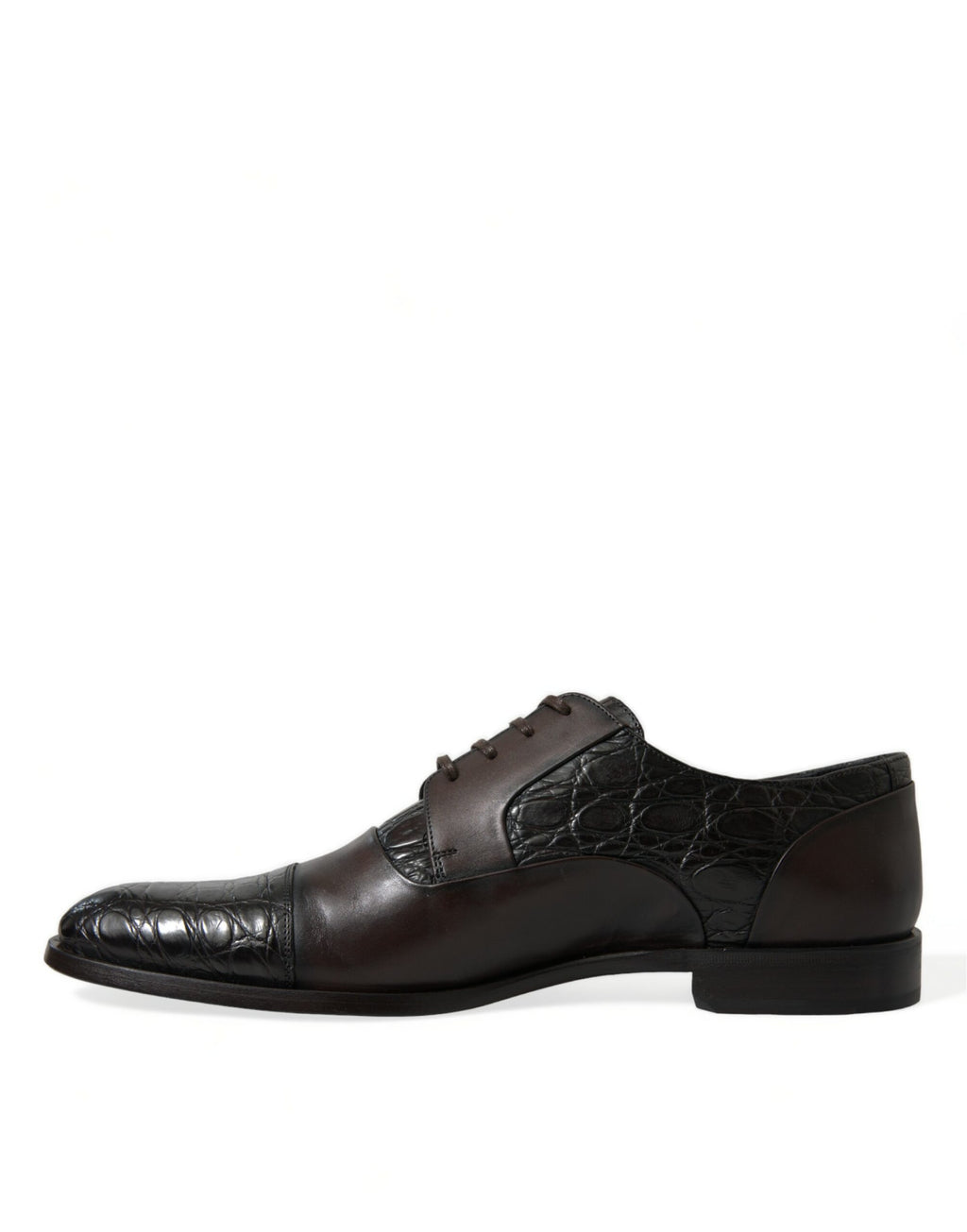 Chaussures formelles pour homme Dolce & Gabbana en cuir exotique marron, élégantes et sophistiquées.