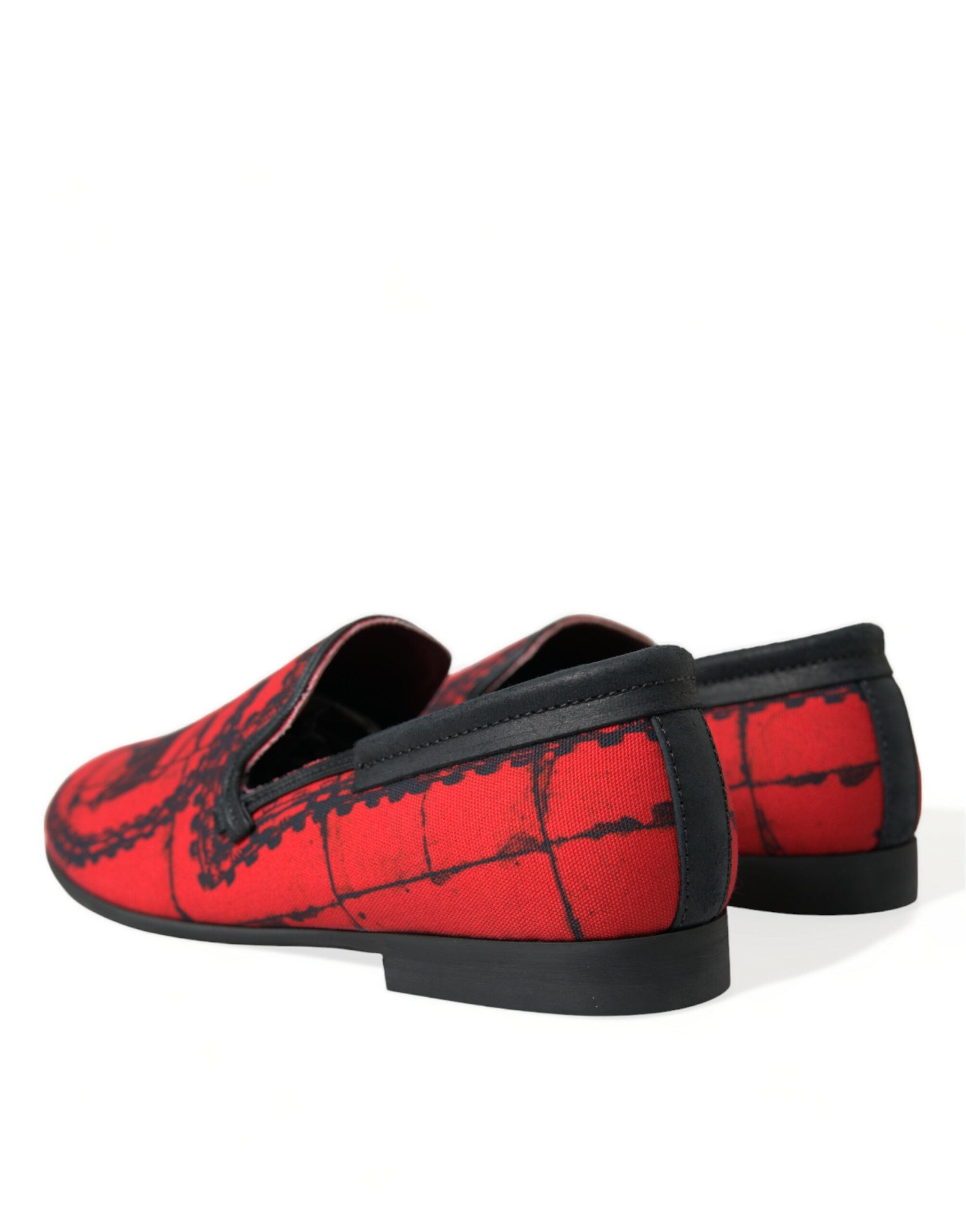 Mocassins pour homme Dolce & Gabbana Torero en rouge et noir, style loafer avec design élégant et détails sophistiqués.