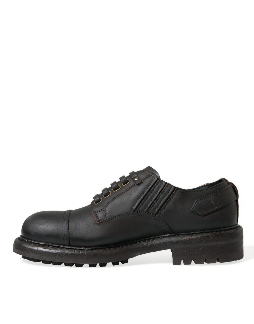 Chaussures derby pour homme en cuir brun de Dolce & Gabbana, chaussures à lacets élégantes et sophistiquées.