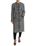 Manteau trench noir et blanc à carreaux houndstooth Dolce & Gabbana, veste élégante en tissu léger.
