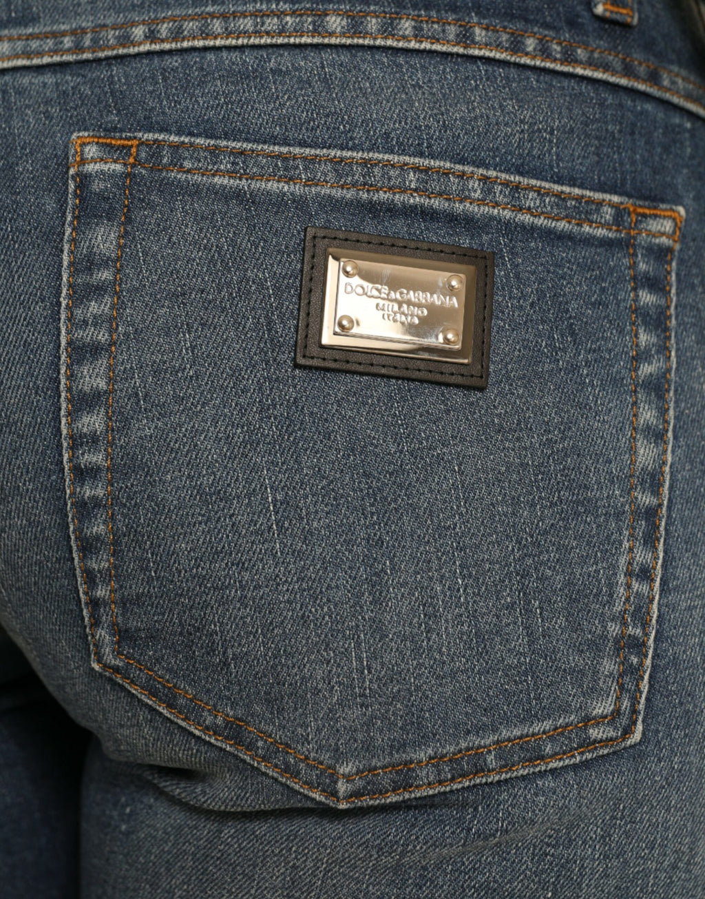 Jeans en denim bleu Dolce & Gabbana Boyfriend taille moyenne, en coton, décontractés et tendance.