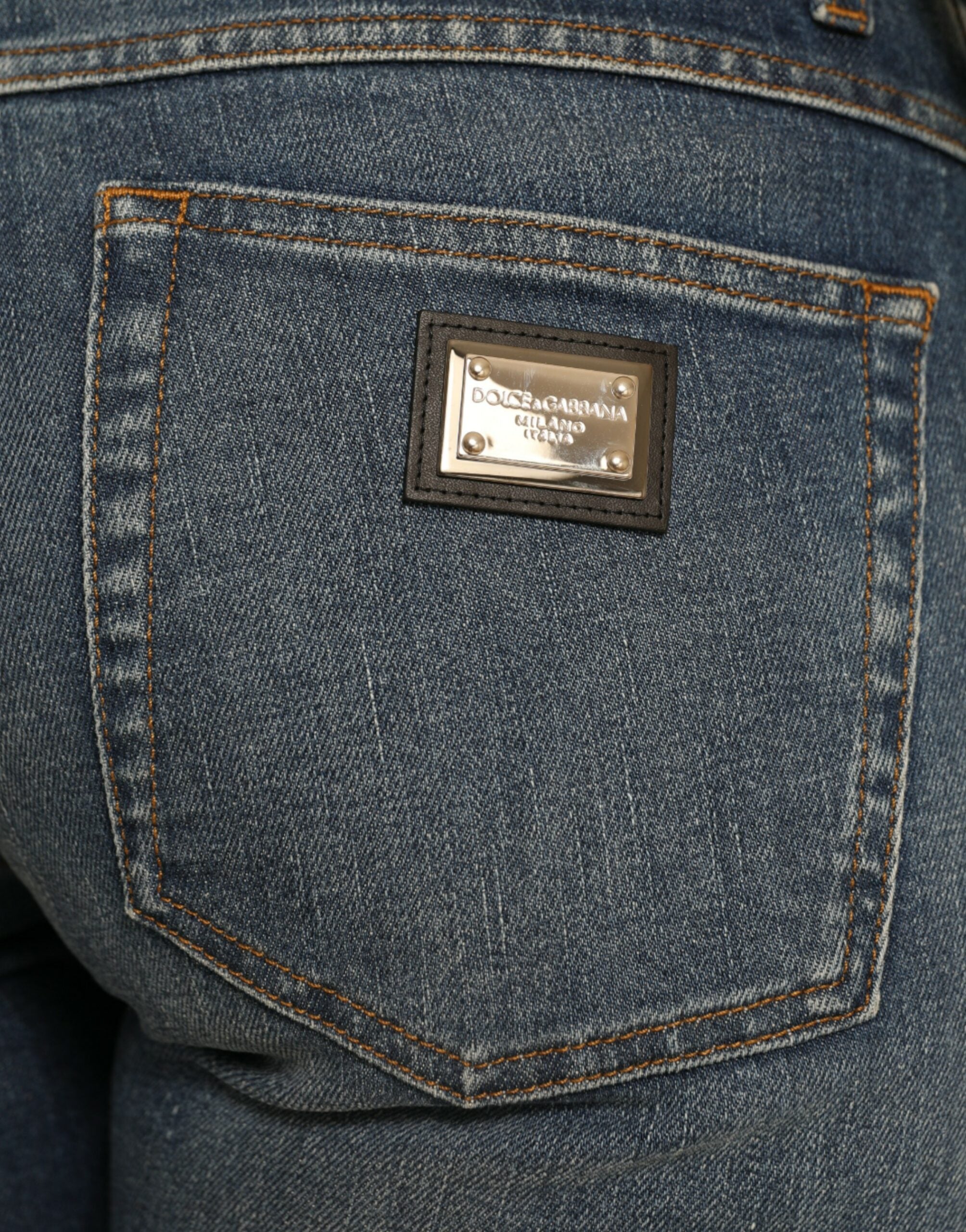 Jeans en denim bleu Dolce & Gabbana Boyfriend taille moyenne, en coton, décontractés et tendance.