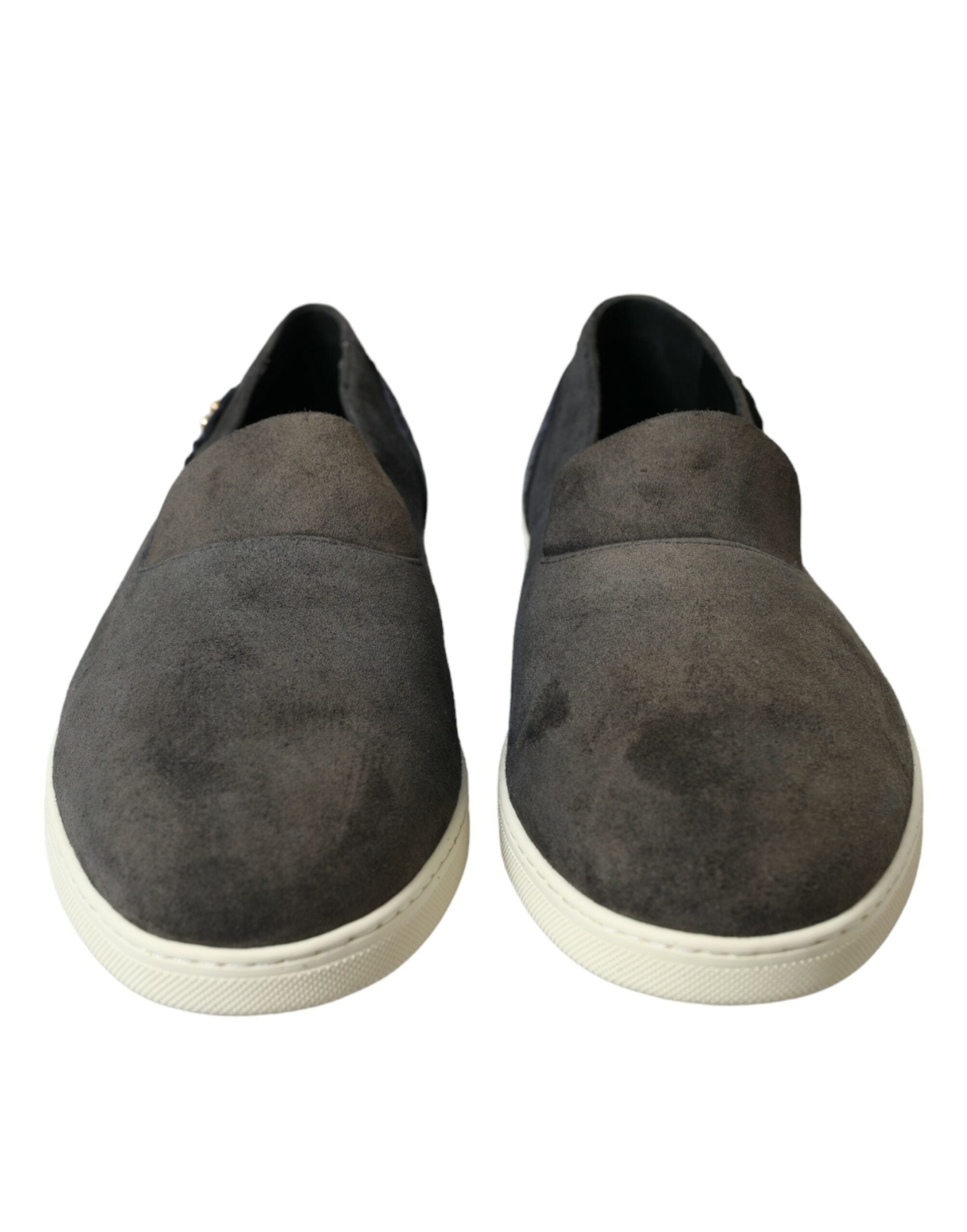 Chaussures mocassins en daim bleu Dolce & Gabbana pour homme, slippers en cuir de caïman avec semelle souple.