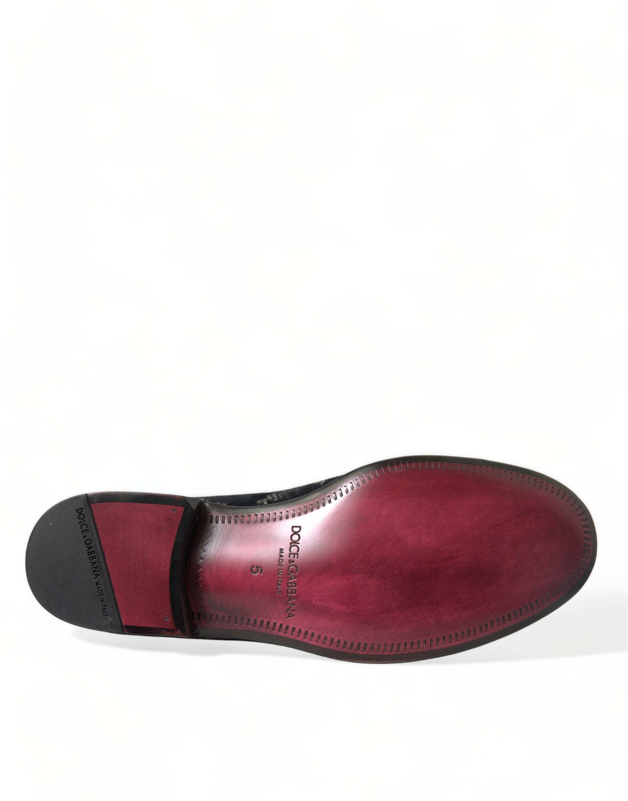 Pantoufles Dolce & Gabbana noires à motifs floraux pour hommes, chaussures élégantes en cuir pour occasion formelle.