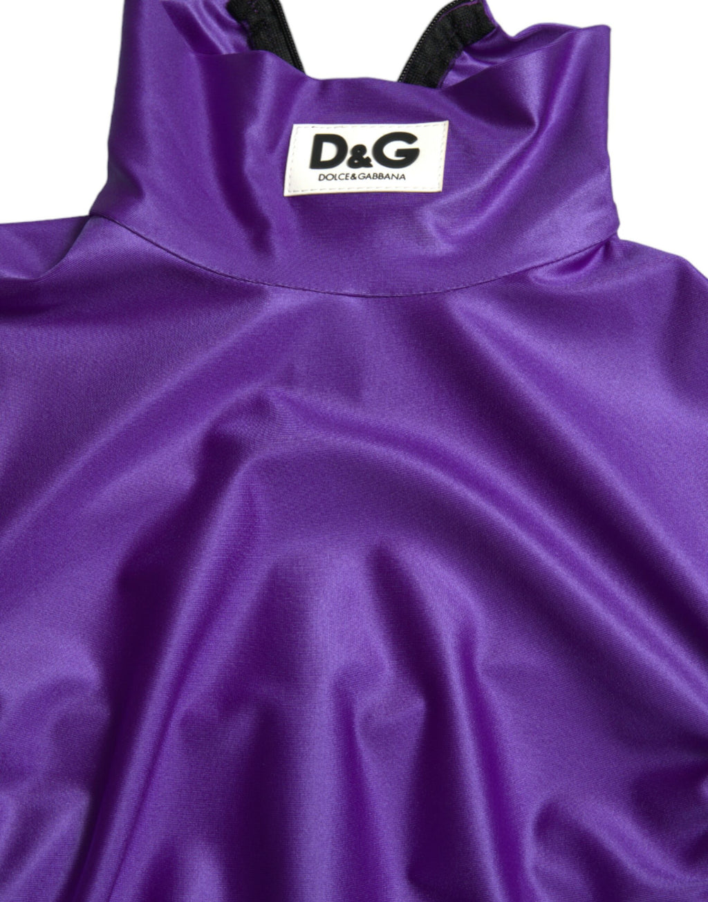 Haut Dolce & Gabbana en nylon violet, manches longues et coupe slim, élégant et ajusté, pour un style sophistiqué.