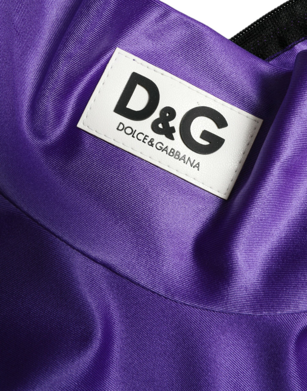 Haut à manches longues en nylon extensible violet de Dolce & Gabbana, coupe slim, pour femme.