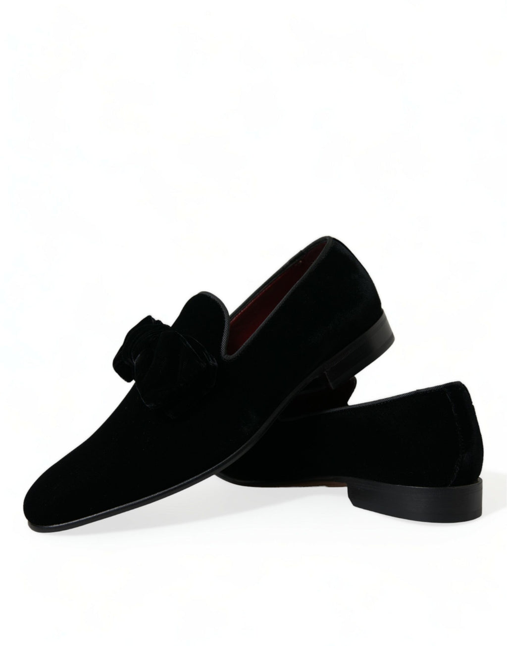 Chaussures formelles en velours noir Dolce & Gabbana, mocassins élégants pour homme.