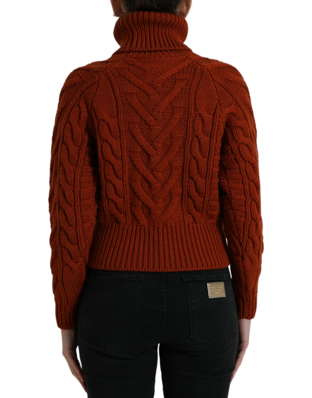 Pull à col roulé en laine marron Dolce & Gabbana, pull-over chaud et élégant pour homme ou femme.