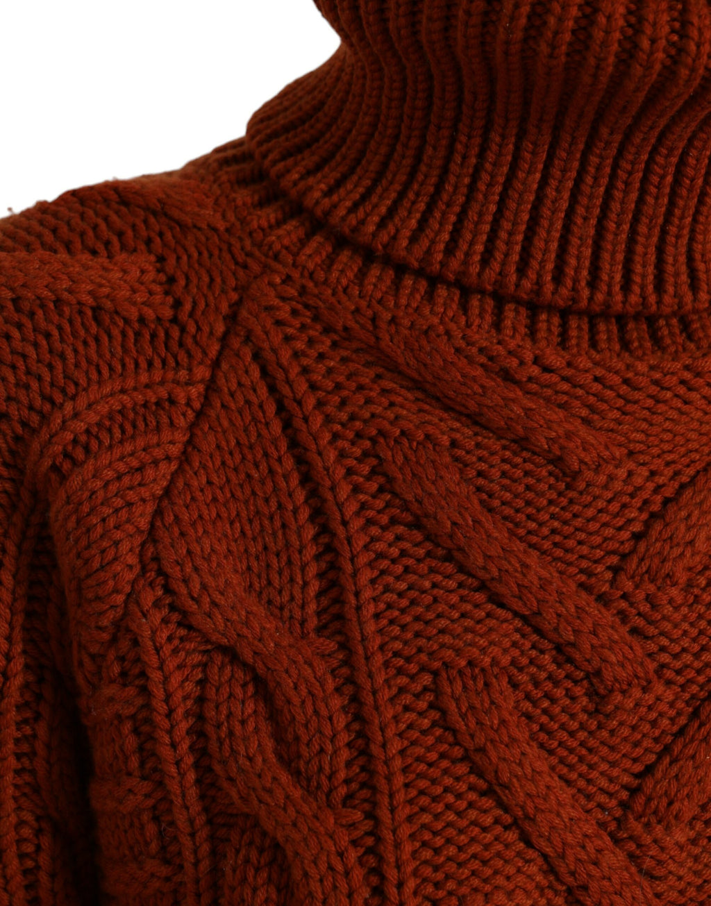 Pull à col roulé en laine marron Dolce & Gabbana, pull-over chaud et élégant avec texture en maille.